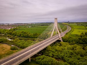 Aerial photo of Boyne Valley Bridge, Ireland