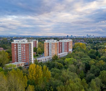 Aerial photo of Lakeside Rise, Manchester