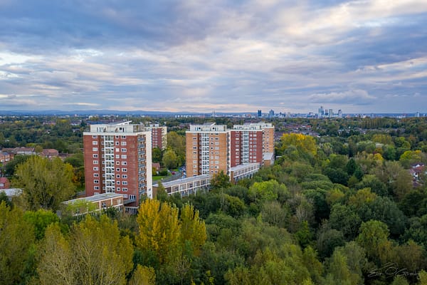 Aerial photo of Lakeside Rise, Manchester